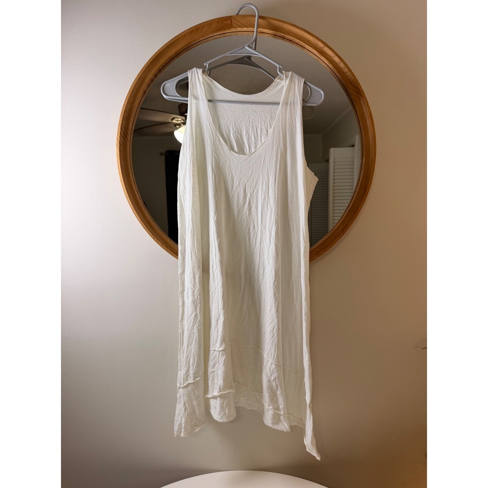 Unbranded Tunic Dress Womens OS White Excellent Boho Sharkbite Hem‎ Sleeveless